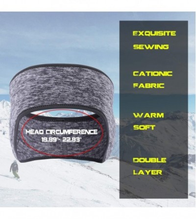 Cold Weather Headbands Ear Warmer 2 Pack Thicken Winter Super Warm Headband Full Cover Muffs - Light Gray - CK18ZLCSDO5