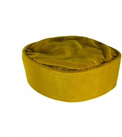 Skullies & Beanies African Native Hat Foldable Velvet Hat - Gold - C3196MZU3IM