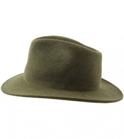 Fedoras Men's Nude Traveller Teardrop Wool Felt Fedora Hat Packable Water Repellent - Vert - CP187DUGE4X