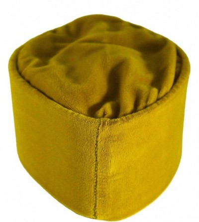 Skullies & Beanies African Native Hat Foldable Velvet Hat - Gold - C3196MZU3IM