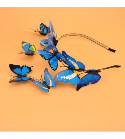 Headbands Butterfly Headbands for Women- Hair Hoop Hair Band - Blue - CW18QGN6ISM