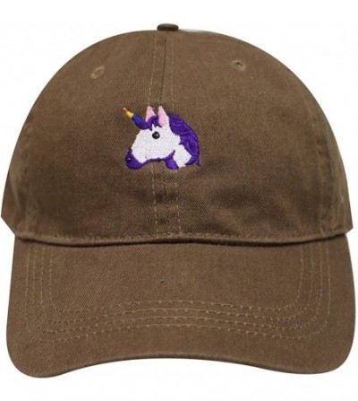 Baseball Caps Unicorn Cotton Baseball Dad Caps - Brown - CW12OCWJ0KX