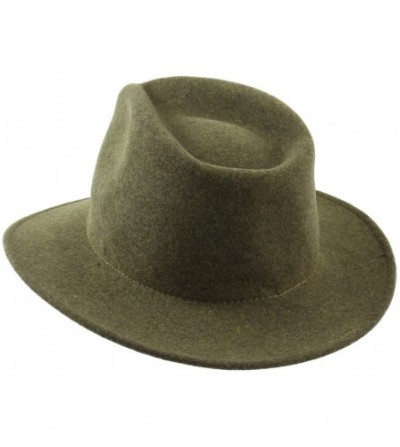Fedoras Men's Nude Traveller Teardrop Wool Felt Fedora Hat Packable Water Repellent - Vert - CP187DUGE4X