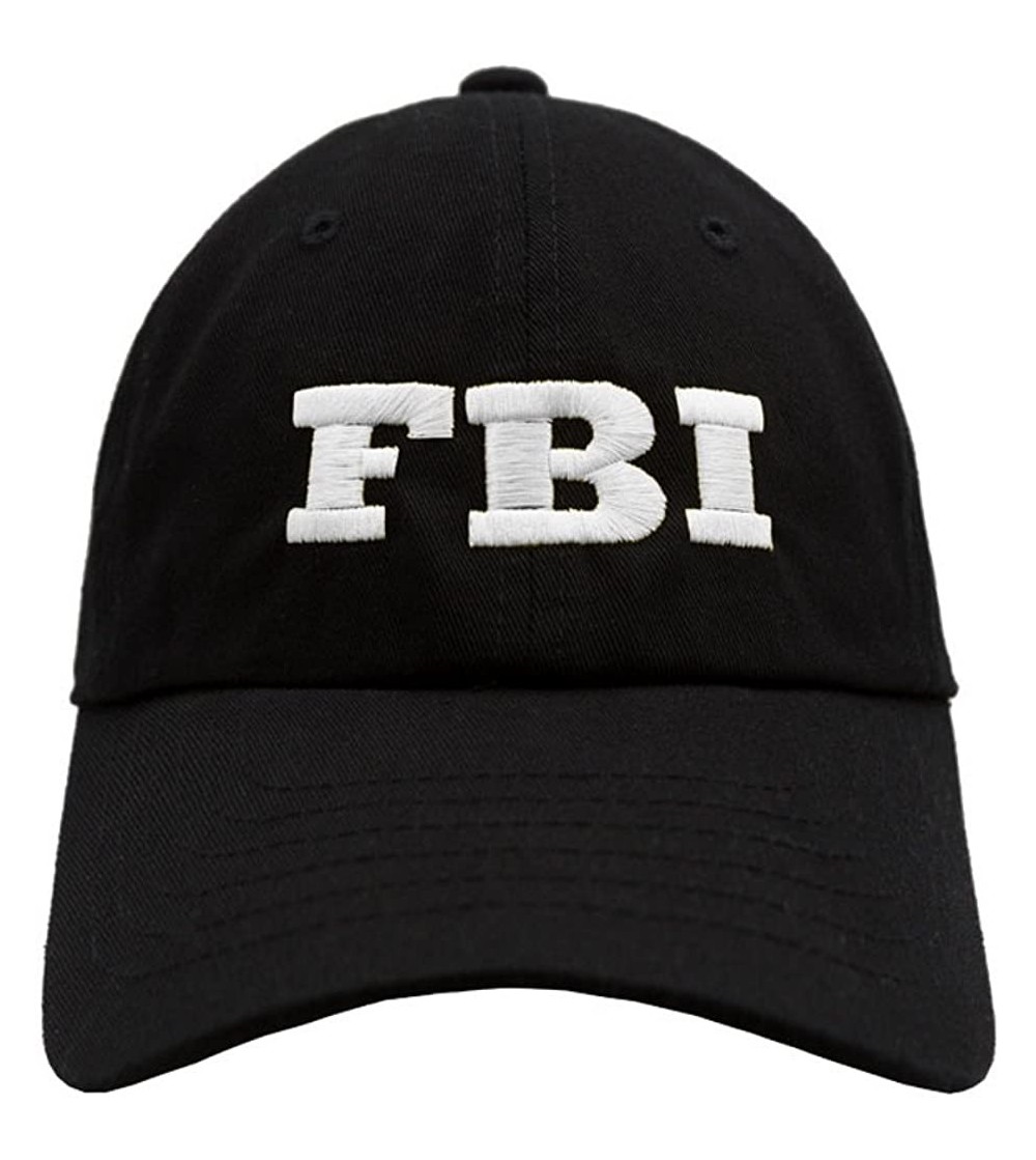 Baseball Caps FBI Dad Hat - Black With White - CJ18049UD6Q
