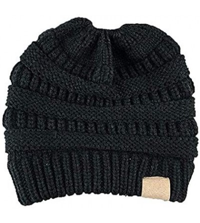 Skullies & Beanies Women Fashion Casual Crochet Knit Hats Skullies Beanie Hat Winter Warm Cap Skullies & Beanies - Black - CF...