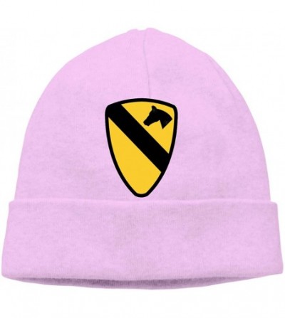 Skullies & Beanies 1st Cav SSI Wo Txt Winter Hat Warm Comfortable Soft Knit Beanie Hats for Unisex (Lined with Fleece) - Pink...