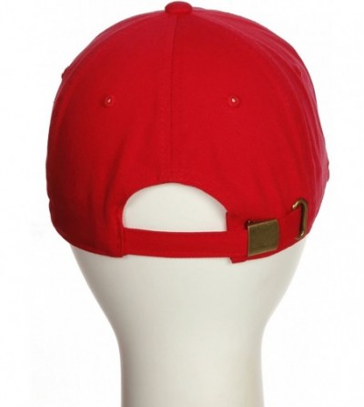Baseball Caps Customized Letter Intial Baseball Hat A to Z Team Colors- Red Cap White Black - Letter I - C818ESY8TOM