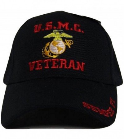 Baseball Caps U.S.M.C. Veteran Semper Fi USMC EGA Marines Black Baseball Ball Cap Hat W2-02-D - C3186DTTZ5C