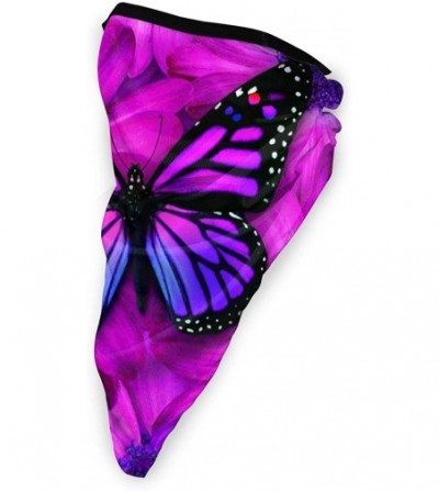 Balaclavas Face Masks Purple Butterfly Windproof Modern Bandana Headwear For Riding - Black1 - CK196XX96YW
