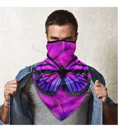Balaclavas Face Masks Purple Butterfly Windproof Modern Bandana Headwear For Riding - Black1 - CK196XX96YW