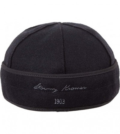 Newsboy Caps Original Kromer Cap - Winter Wool Hat with Earflap - Navy - CG12O7ORWCR