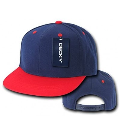 Baseball Caps 2Tone Flat Bill Snapbacks - Navy/Red - C61199Q9OVJ