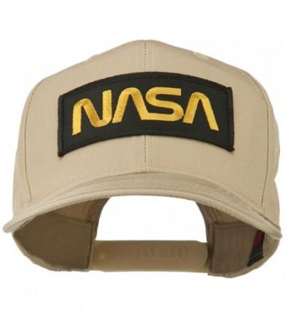Baseball Caps Black NASA Embroidered Patched High Profile Cap - Khaki - CT11MJ3RV8H