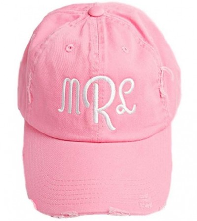 Baseball Caps Monogrammed Distressed Trucker Hats Baseball Caps for Women - Unique Holiday for Women - True Pink - C318KX7DE9U