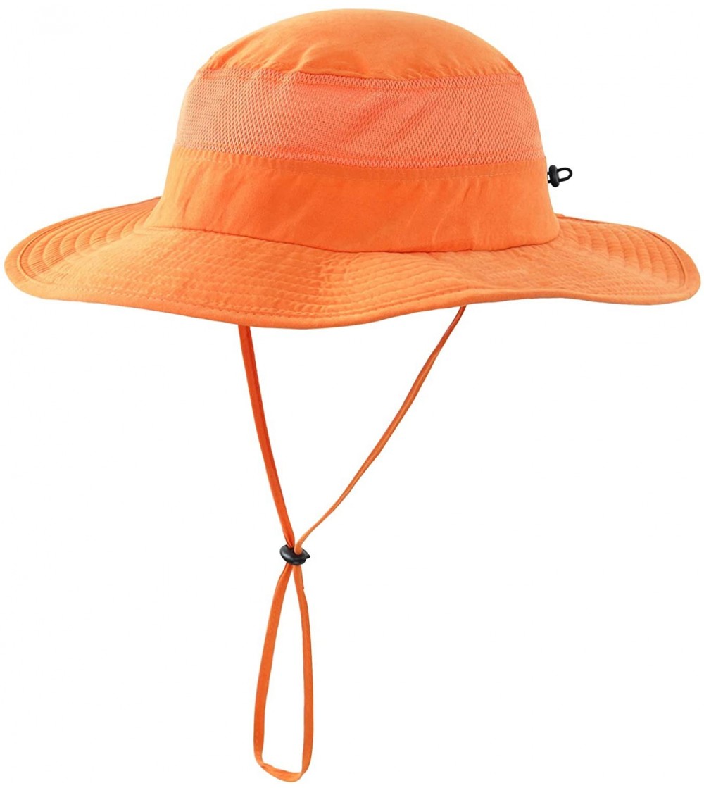 Sun Hats Men's Sun Hat UPF 50+ Wide Brim Bucket Hat Windproof Fishing Hats - M Orange - CN199Q0WD06