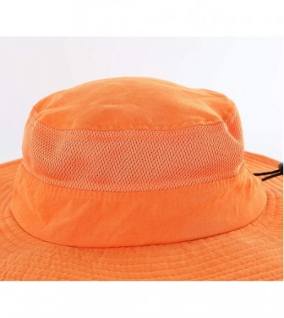 Sun Hats Men's Sun Hat UPF 50+ Wide Brim Bucket Hat Windproof Fishing Hats - M Orange - CN199Q0WD06