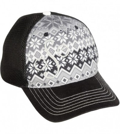 Baseball Caps Women's Nordic Print Trucker Hat (White/Black- One Size) - CG12FUOTNXR