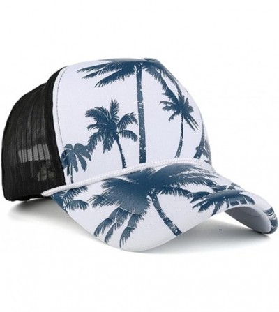 Skullies & Beanies Baseball Cap Adjustable Summer Printing Snapback Hip Hop Flat Hat Women Men - Blue - CX182L23MDO