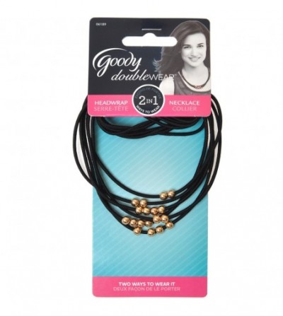 Headbands 2 in 1 Headwrap Necklace Black Elastic Cords With Brass Like Beads NIP - CQ11DP0O3EX
