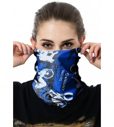 Balaclavas Unisex Multifunctional Seamless Bandana Face Mask Neck Gaiter Headwear Tube Mask Scarf - Blue - C4197SS84ZM