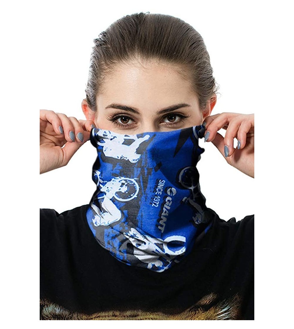 Balaclavas Unisex Multifunctional Seamless Bandana Face Mask Neck Gaiter Headwear Tube Mask Scarf - Blue - C4197SS84ZM