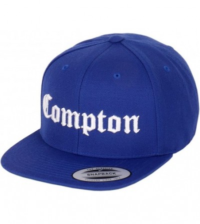 Baseball Caps Compton Embroidery Flat Bill Adjustable Yupoong Cap - Royal - CS129AOFFF7