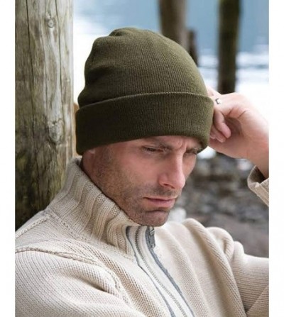 Skullies & Beanies Unisex Lightweight Thermal Winter Thinsulate Hat (3M 40g) - Fluoresent Orange - CZ11HCND7M3