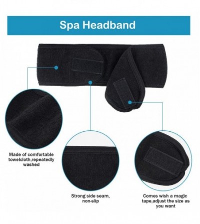 Headbands Facial Spa Headband Adjustable Stretch - Black+White - C218M5IOHX5