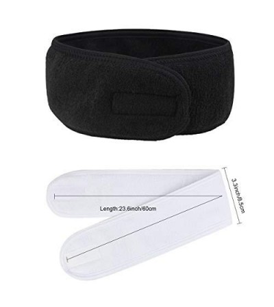 Headbands Facial Spa Headband Adjustable Stretch - Black+White - C218M5IOHX5