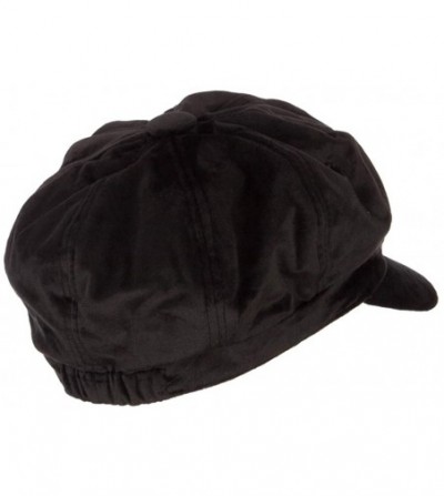 Newsboy Caps Classic Polyester Velvet Newsboy Hat - Black - C618K2NO3Y3