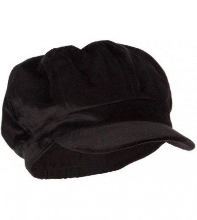Newsboy Caps Classic Polyester Velvet Newsboy Hat - Black - C618K2NO3Y3