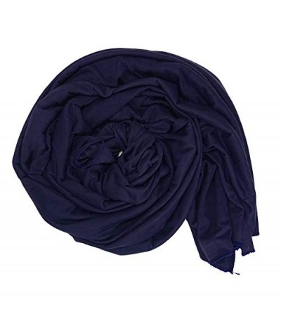 Headbands Women' Soft Stretch Headband Long Headwrap Scarf Turban Tie (Navy) - Navy - CX18EWXOHCU
