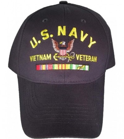 Baseball Caps U.S. Navy Vietnam Veteran with Ribbons Baseball Cap hat. Navy Blue - CC18KLS4GYE