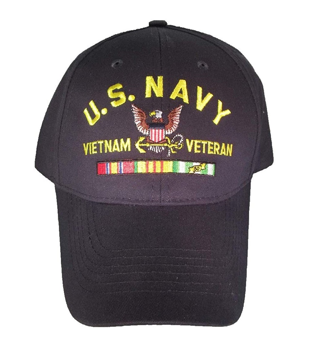 Baseball Caps U.S. Navy Vietnam Veteran with Ribbons Baseball Cap hat. Navy Blue - CC18KLS4GYE