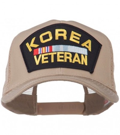 Baseball Caps Korea Veteran Military Patched Mesh Back Cap - Khaki - CB11MJ40XZT