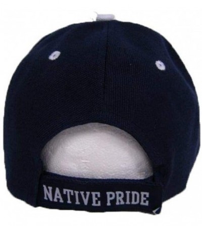 Skullies & Beanies Native American Feather and Beads Native Pride Indian Shadow Blue Ball Cap Hat - CC12NGGG1GD