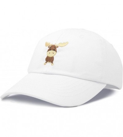 Baseball Caps Cute Moose Hat Baseball Cap - White - CY18LZ95Z8A