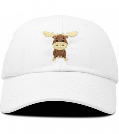 Baseball Caps Cute Moose Hat Baseball Cap - White - CY18LZ95Z8A