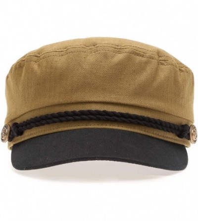 Newsboy Caps Women's 100% Cotton Mariner Style Greek Fisherman's Sailor Newsboy Hats with Comfort Elastic Back - Olive-black ...