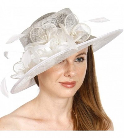 Bucket Hats Dress Derby hat Women- for Church Party Kentucky Bridal Wedding Cocktail- Wide Brim Flower Cloche Bucket - C818SQ...