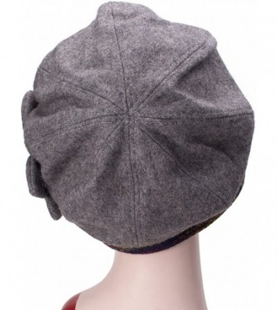 Newsboy Caps Women Butterfly Winter Wool Blend Crushable Cabbie Newsboy Cap Hat T297 - Gray - CB189KL3KME