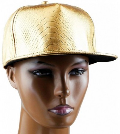 Baseball Caps Unisex Snapback Hats-Adjustable Hip Hop Flat Brim Baseball Cap - 01-gold - CR12LGNH3D3