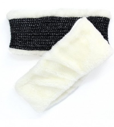 Cold Weather Headbands Me Plus Women Winter Soft Faux Fur Fleece Lining Cable Knitted Headwrap Headband Ear Warmer - Solid- B...