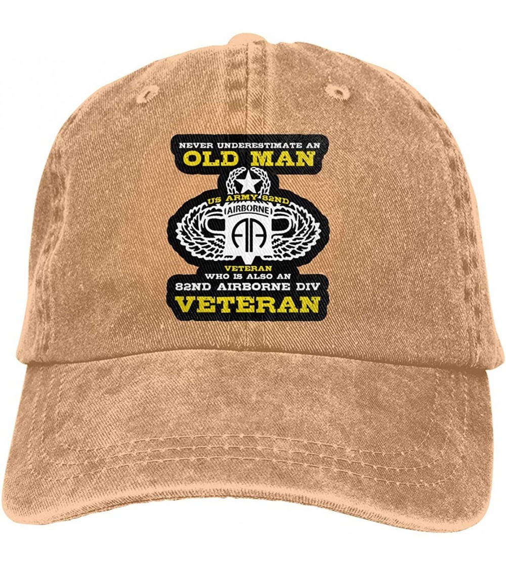 Baseball Caps 82Nd Airborne Division Veteran Vintage Adjustable Denim Hat Baseball Caps for Man and Woman - Natural - C518W49...
