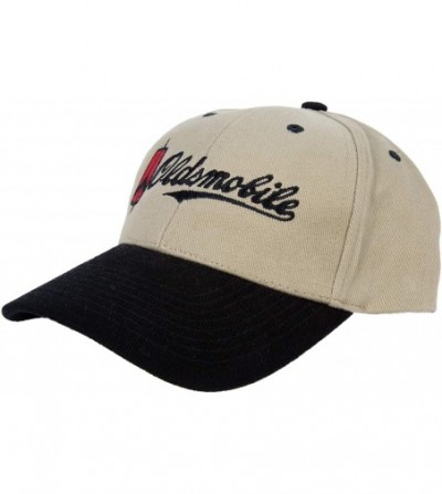 Sun Hats Oldsmobile Hat Two Tone Embroidered Cap- Khaki/Black - CF111CQ6J3Z