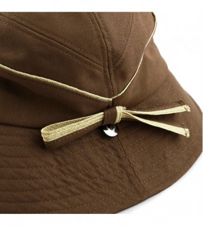 Sun Hats Light Weight Packable Women's Wide Brim Sun Bucket Hat - Perrine-brown - CC18GQMXXQD