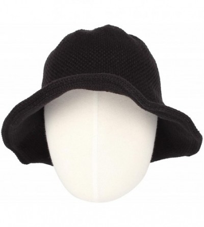 Bucket Hats Wool Winter Floppy Short Brim Womens Bowler Fodora Hat DWB1105 - Black - CL18KGX6T0A
