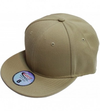 Baseball Caps The Real Original Fitted Flat-Bill Hats True-Fit - Khaki - CU18CZ8YH5G