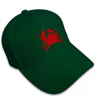 Baseball Caps Custom Baseball Cap Crab Style C Embroidery Acrylic Dad Hats for Men & Women - Forest Green - CP18SDM5RDE