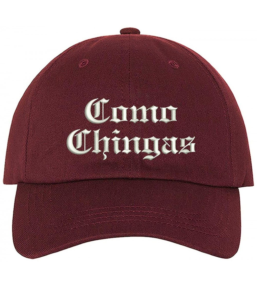 Baseball Caps Como Chingas Embroidered Baseball Hat - Latina Hat for Women - Funny Hats - Burgundy - CA1963E6LLK